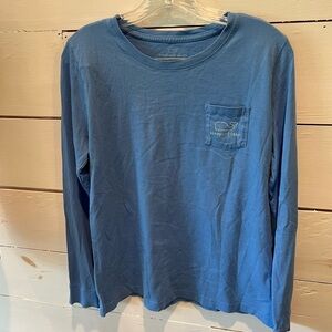 Vineyard Vines Men’s Blue Long Sleeve Pocket Tee Shirt, size medium, EUC, preppy